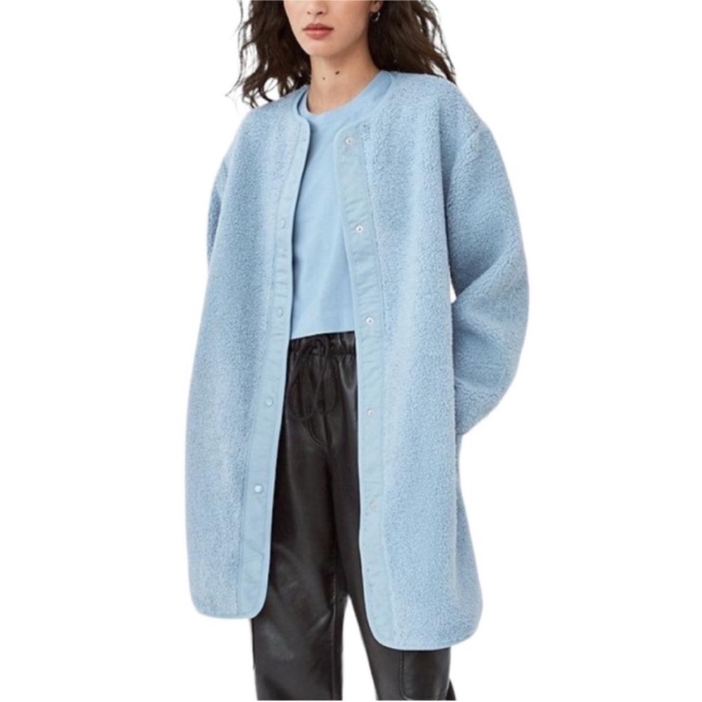 Aritzia Lightweight Sherpa Liner Coat in Blue, XS